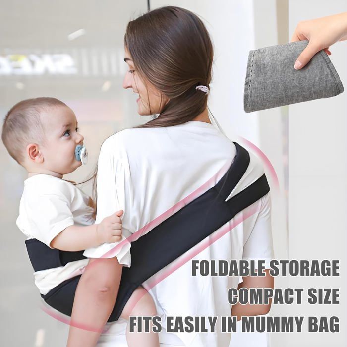 TRAHOO - Portabebés portátil, portabebés lateral portátil y plegable, portabebés antideslizante, portabebés de cadera, ergonómico, 6+ meses (6,4-20 kg) [J371]