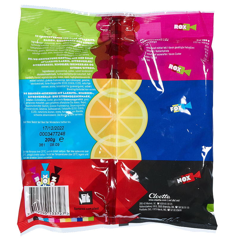 Cloetta Fox/Nox/Rox 200 g Malaco