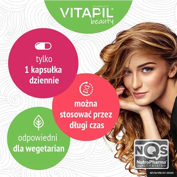 Vitapil Beauty, Suplement diety na włosy, skórę i paznokcie, Kapsułki