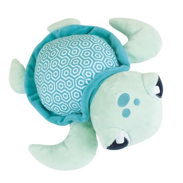 Ma Petite Carapace Peluche Tortue Lumineuse Naturelle +/- 25 cm - JEMINI - Chargeable à la lumière, fonctionne sans pile.