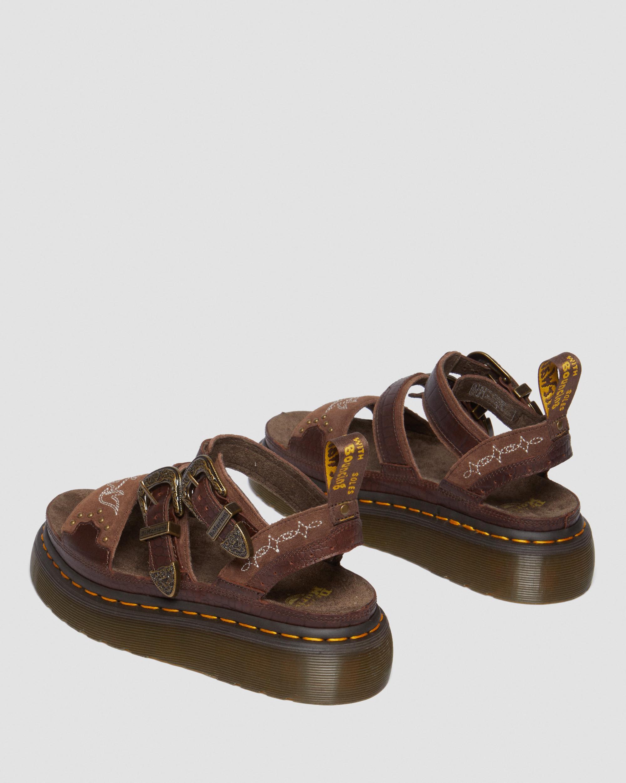 Gryphon Gothic Americana Leder Plateausandalen