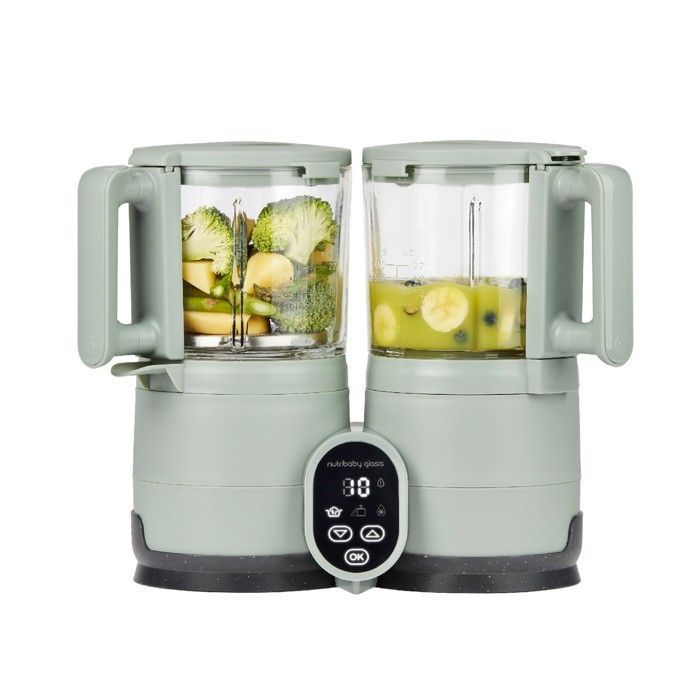 Babymoov Nutribaby Robot da cucina in vetro per alimenti per neonati - 4 in 1: cuoce a vapore, frulla, scongela, riscalda