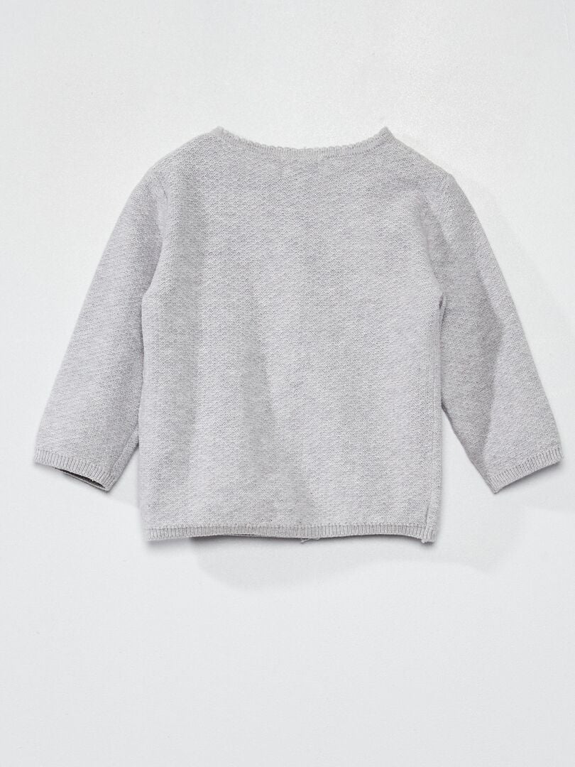 Cardigã de malha estampada - CINZA