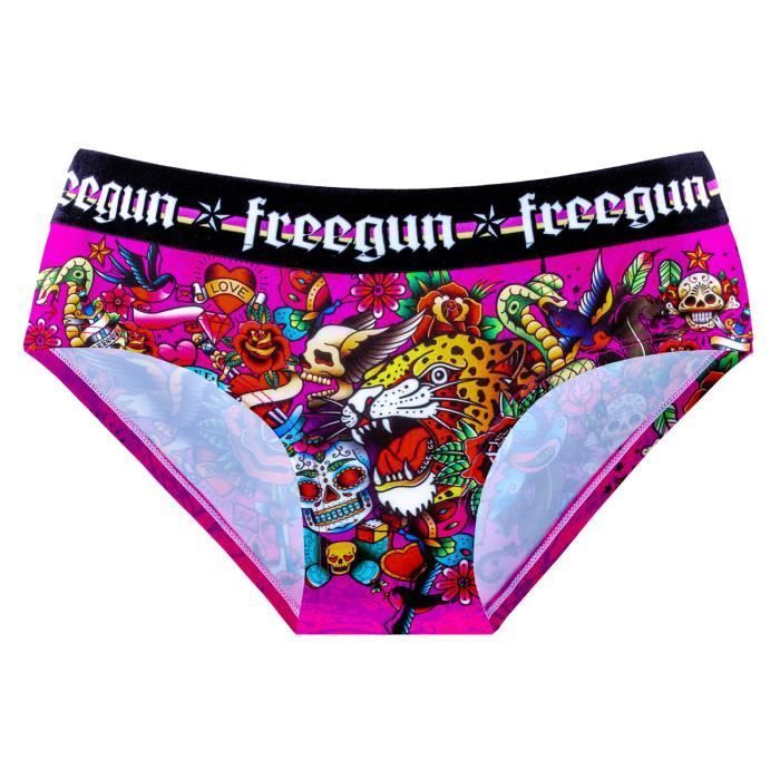 Bóxers para niña - FREEGUN - Paquete de 3 - Estampado rockero - Cómodos - Transpirables - Elásticos