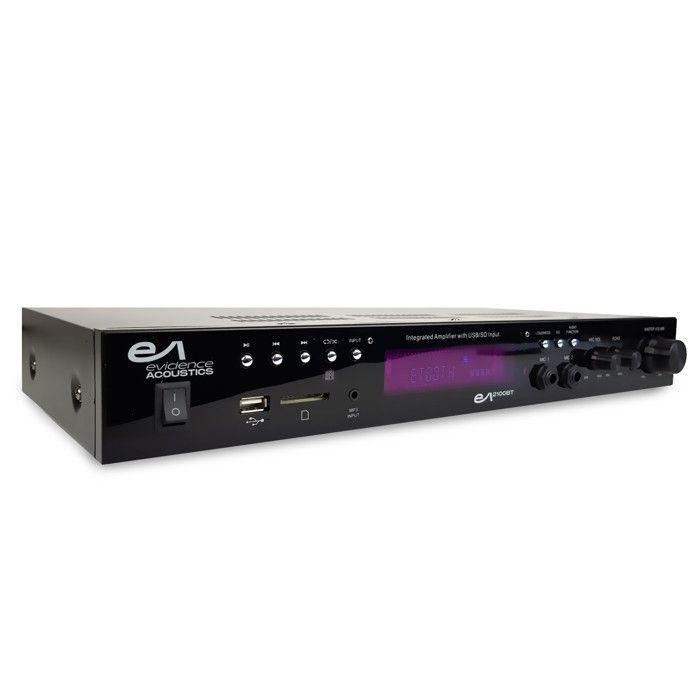 Hi-Fi Amplifier - Evidence Acoustics - EA-2100-BT - 2 x 50W - USB, SD, BT, FM - 2 Microphones included