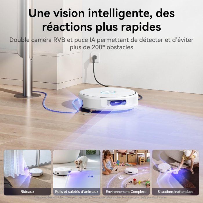 NARWAL FLOW - Robot aspirapolvere e lavapavimenti con stazione di ricarica - 22.000 Pa - DualFlow Anti-Tangling Pet Hair - Sistema di lavaggio FlowWash