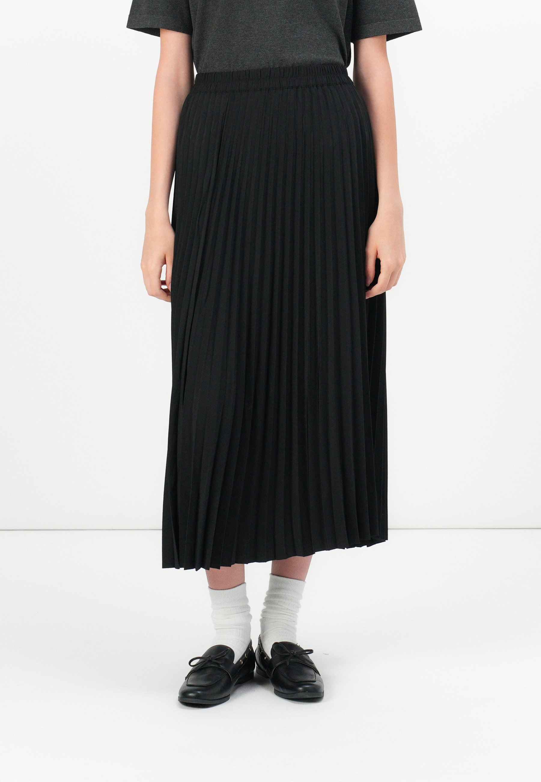 Selected Femme SLFALEXIS MIDI-rok - Geplooide rok - zwart