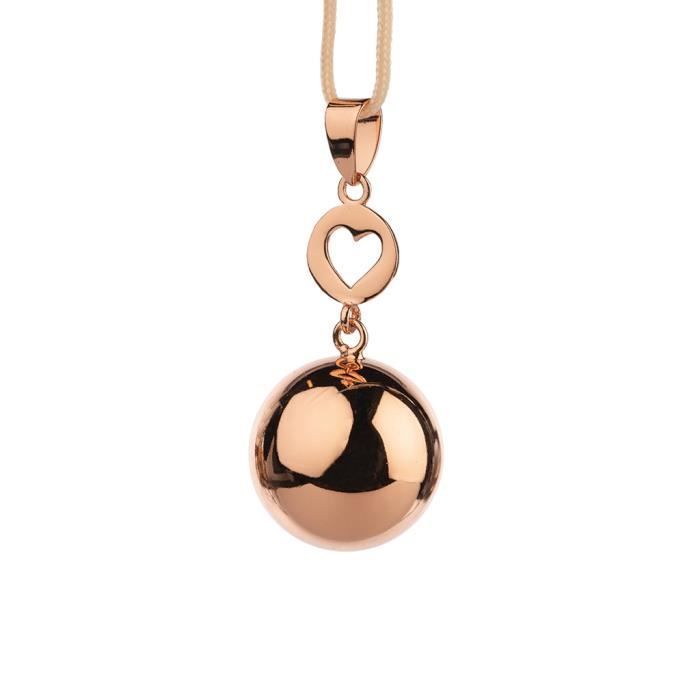 Bola - Collar Bola de Embarazo - Oro Rosa con Corazón - Talla Única