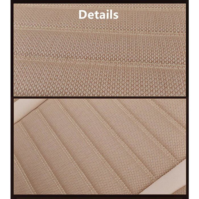 Funda para asiento de coche - PZCC - Universal - Algodón y lino - 2 piezas - Compatible con airbag