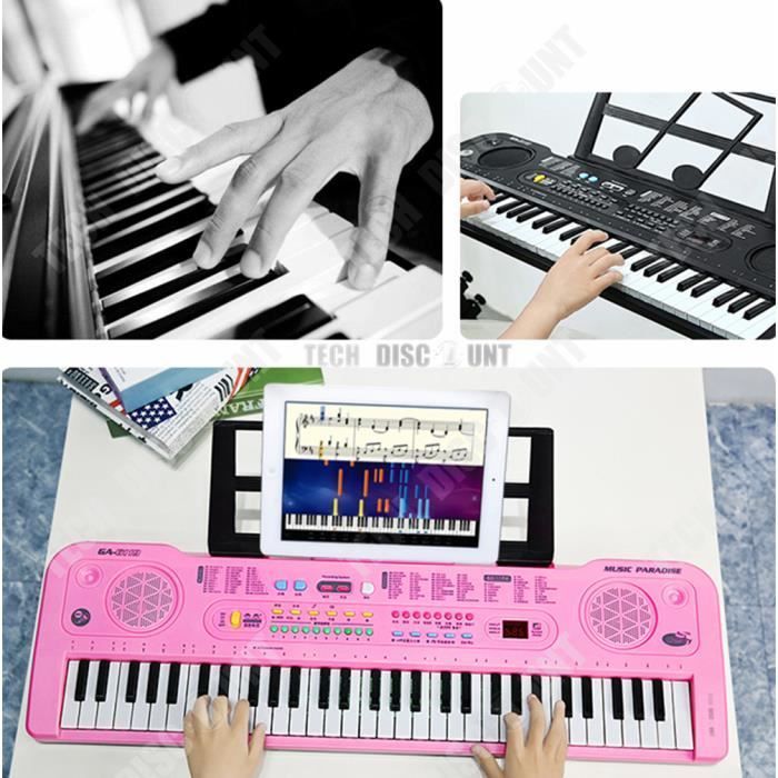 Teclado de piano - TD® - 61 teclas - Recargable - Portátil - Educativo para niños