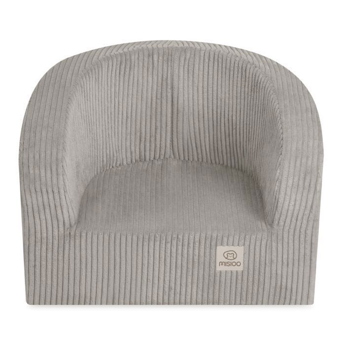 Poltrona imbottita MISIOO per neonati/bambini, in velluto a coste beige, 53x40 cm