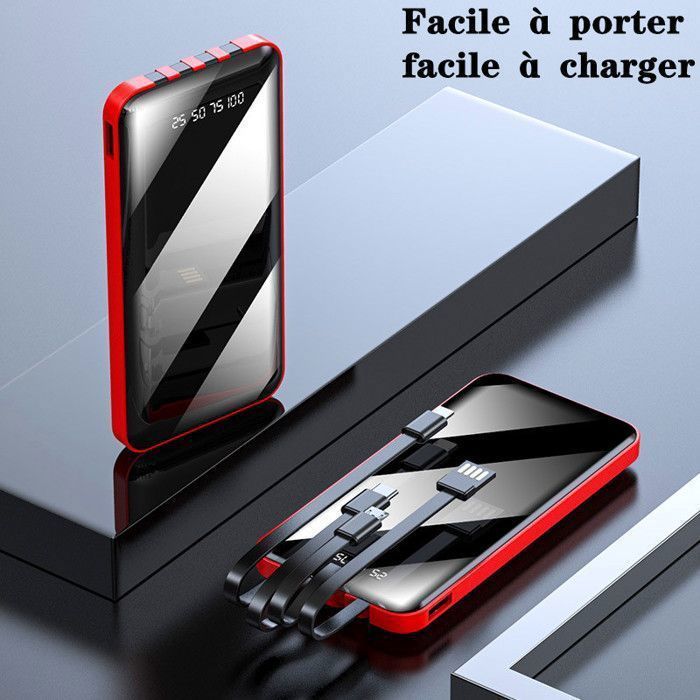Weuiortn® 23800mAh draagbare externe batterij/powerbank met 4 data-aansluitingen, geschikt voor het snel opladen van alle telefoons.