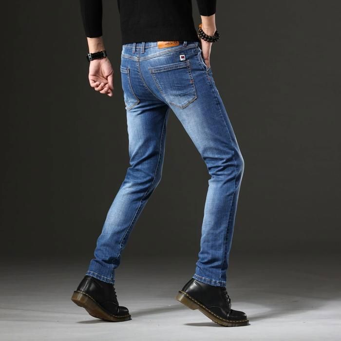 FUNMOON Men's Jeans - Skinny - Elastic - Slim Fit Pencil Pants