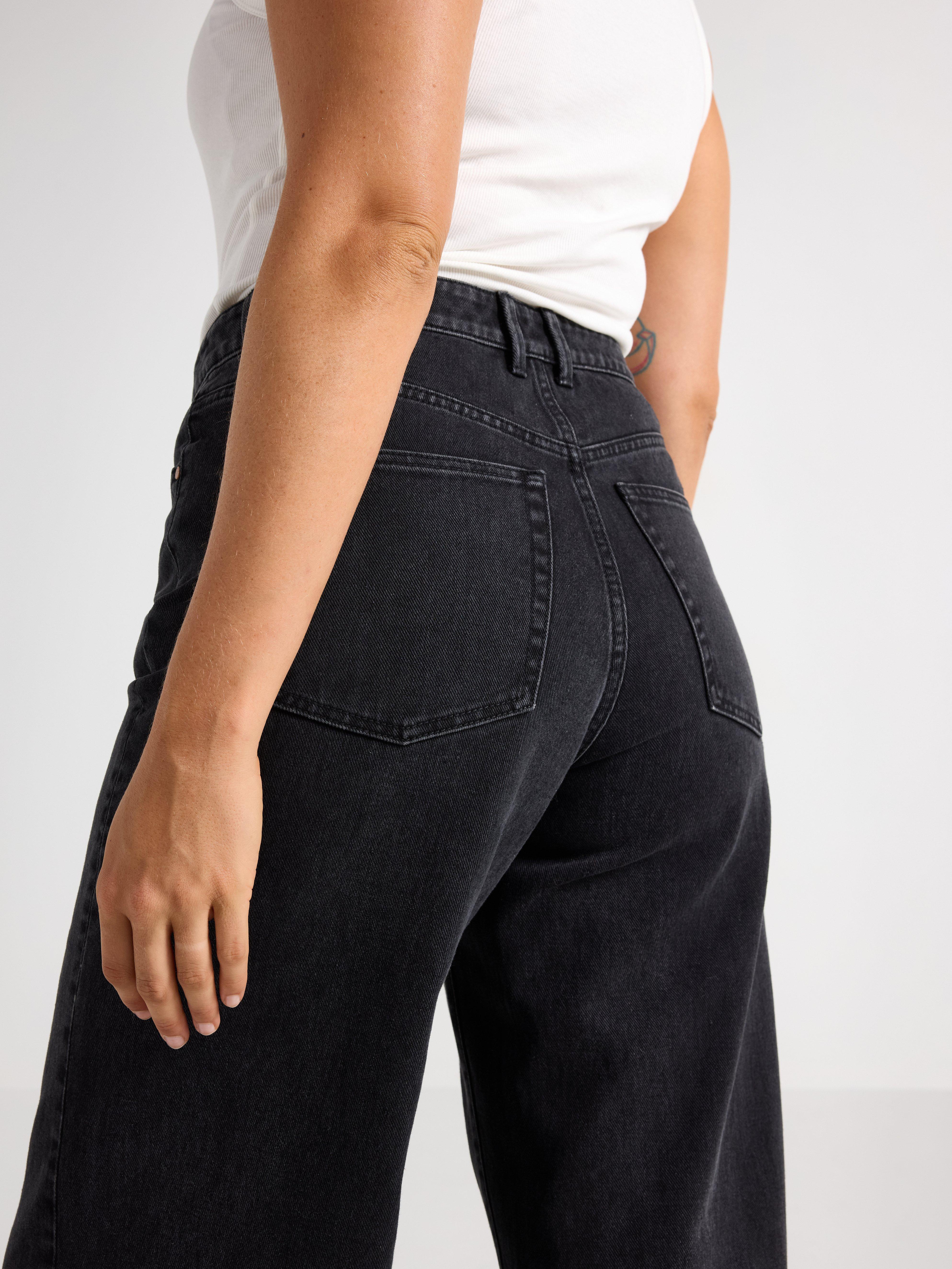 Jeans anchos Jackie med extra vida ben denim negro