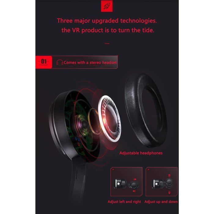 Virtual reality-headset met controller en hoofdtelefoon voor kinderen en volwassenen, 3D-videogames, virtual reality-brilset