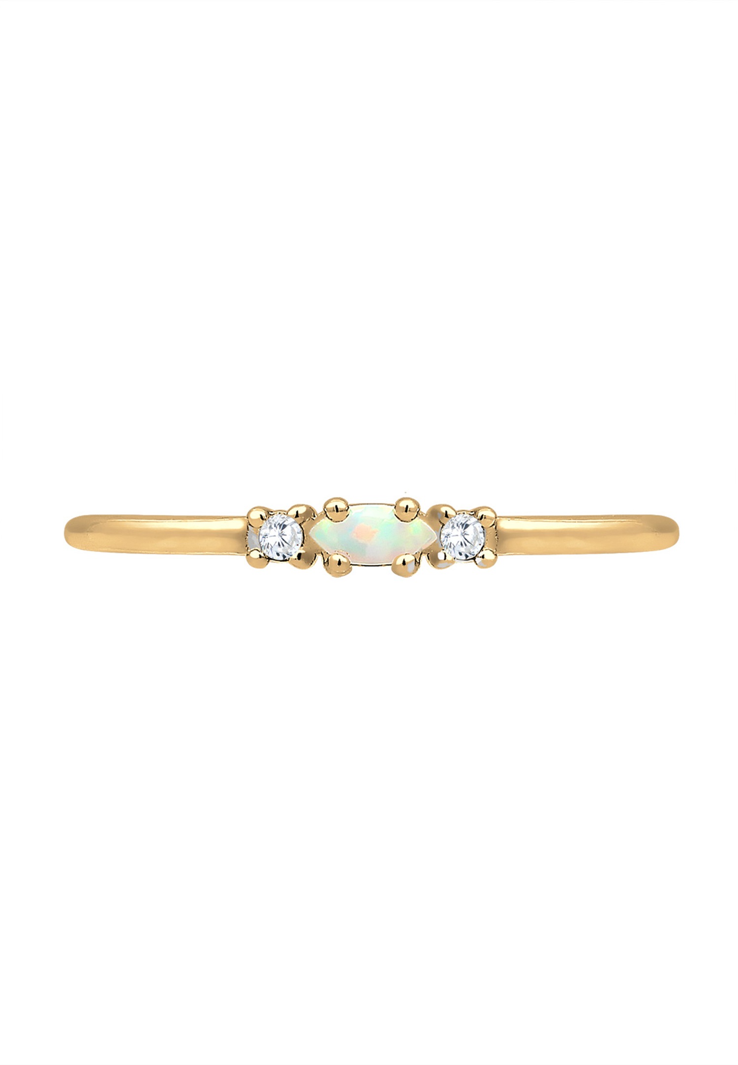 Elli Femmes Vintage avec Cristaux de Zirconium et Opale en Argent Sterling 925 Plaqué Or