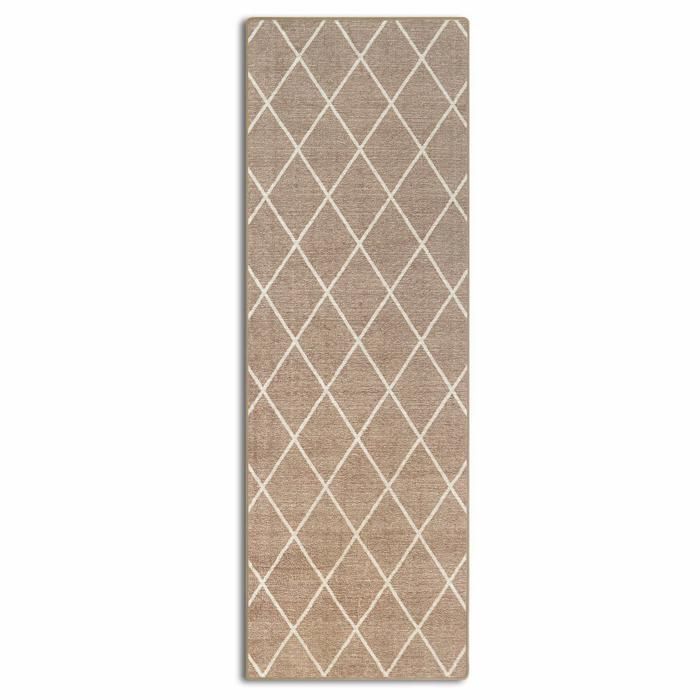Alfombra de pasillo Cosenza, color beige, 80 x 150 cm