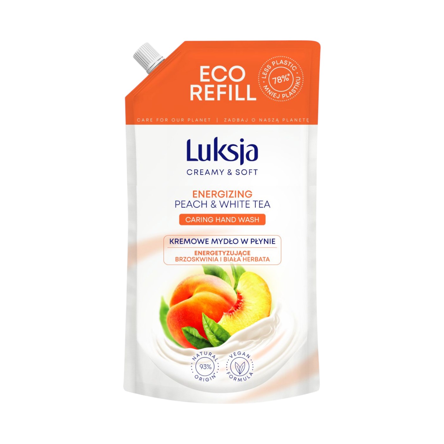 Tè bianco alla pesca Luksja, cremoso e vellutato.