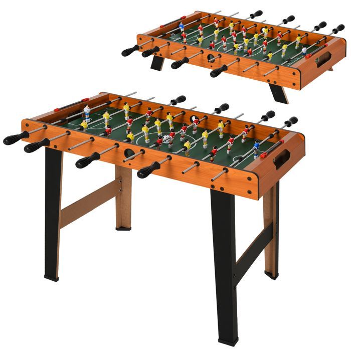 Mini babyfoot - HOMCOM - 22 joueurs - 2 balles - 2 panneaux de scores - 84,5L x 40l x 61,2H cm - acier inoxydable