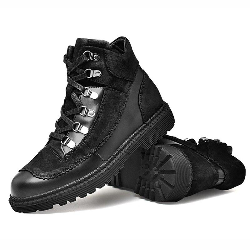 Botas Martin de cuero para hombre, otoño, herramientas, botas altas para ayudar a los hombres, botas cortas de cuero negras, zapatos de moda para hombre, botas Chelsea, zapatos de moda