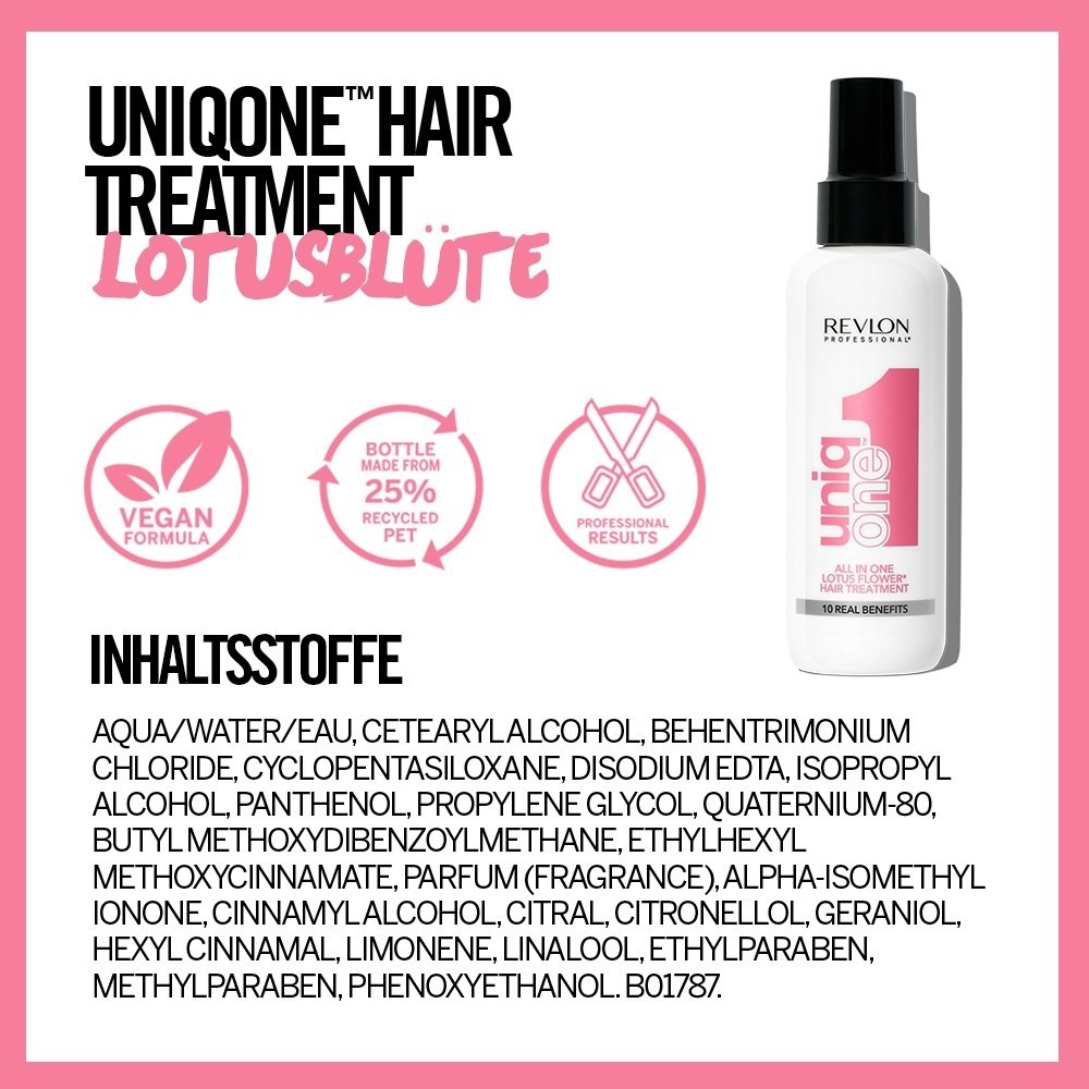 Revlon Professional matu kopšanas līdzeklis ar karstuma aizsardzību pret bojājumiem UniqOne Lotosa zieds, 150 ml