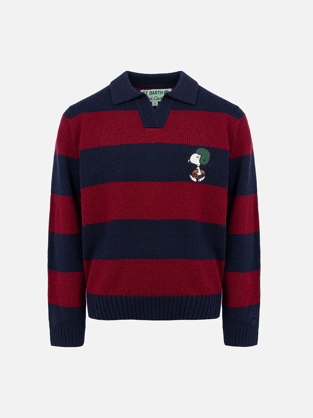 Covent Kids Polo met Snoopy-print in blauw en rood gestreept | EDITION