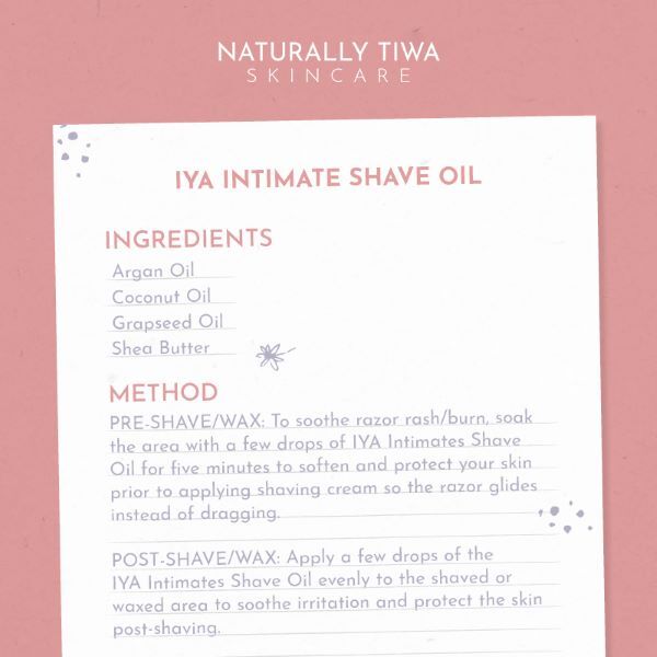 Olej na intimní holení Naturally Tiwa Skincare IYA 30ml