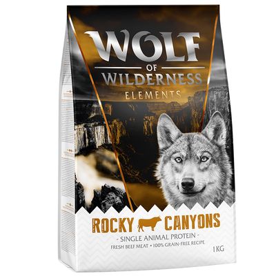x 1 kg Wolf of Wilderness tørrfôr til hund – 3 + 1 gratis!*