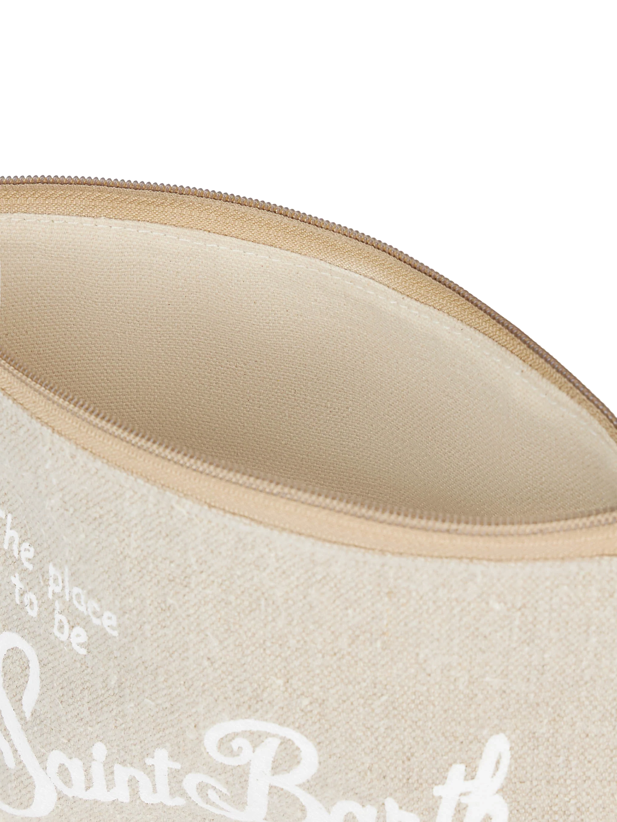 Aline beige linnen clutch tas