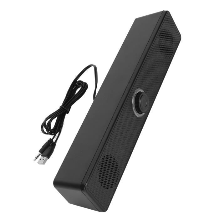 Enceintes pour ordinateur USB filaires Barre de son de bureau HiFi son clair + bouton de volume enceintes mini pour PC