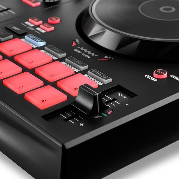 Controlador de DJ HERCULES INPULSE 300 MK2 - Controlador de DJ USB - 2 canais - 16 pads - Software e tutoriais - Placa de som integrada