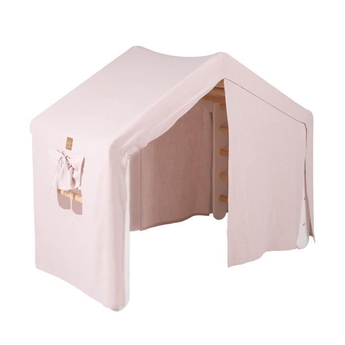 Maison pour enfants - MeowBaby® - Grande Maison - 112x61x94 cm - Échelle pliable - Rose et Blanc