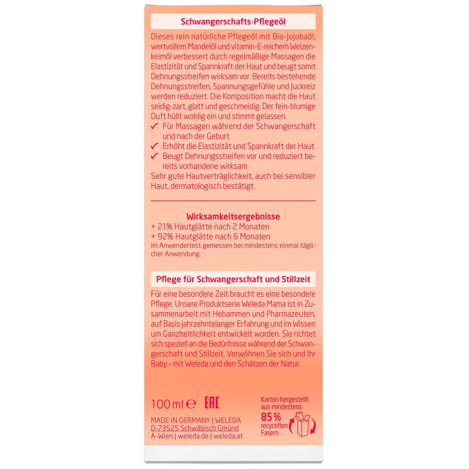 Olio corpo Weleda per la gravidanza - 100 ml