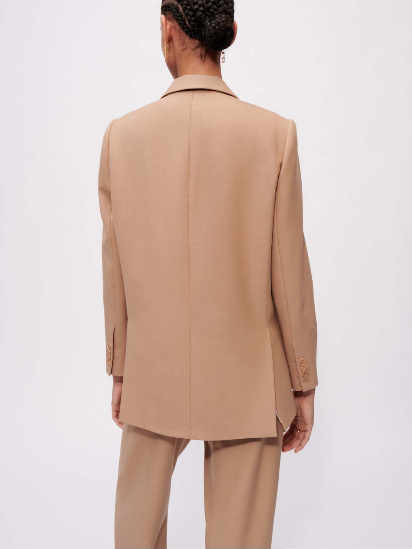 Sacou de costum cu croială dreaptă - Camel