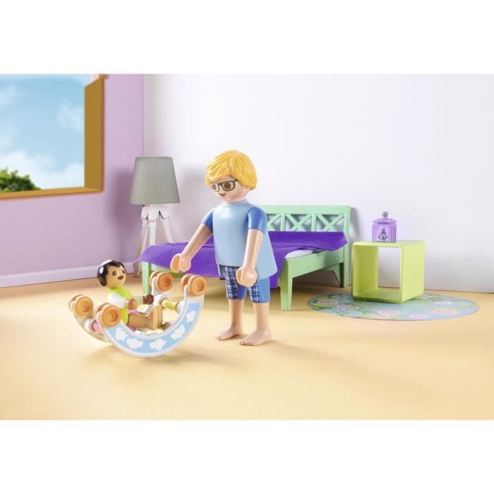 PLAYMOBIL 71609 Chambre de parents avec berceau suspendu, Maison d'architecte, My Life, 50 pièces, Dès 4 ans