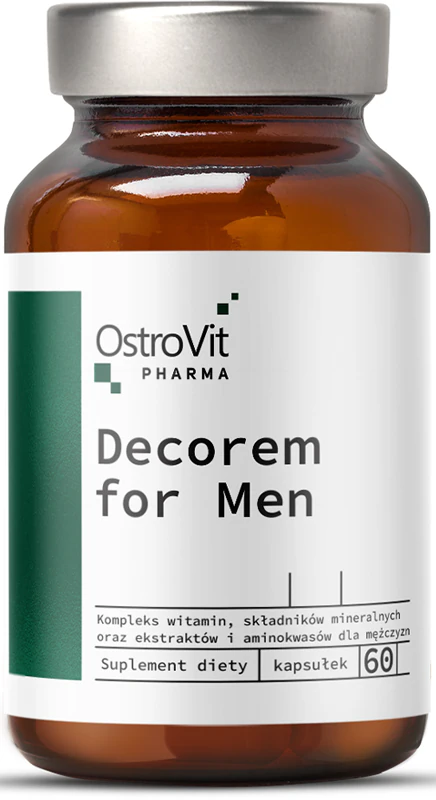 OstroVit Decorem, een voedingssupplementcapsule voor mannen met een multivitaminencomplex.