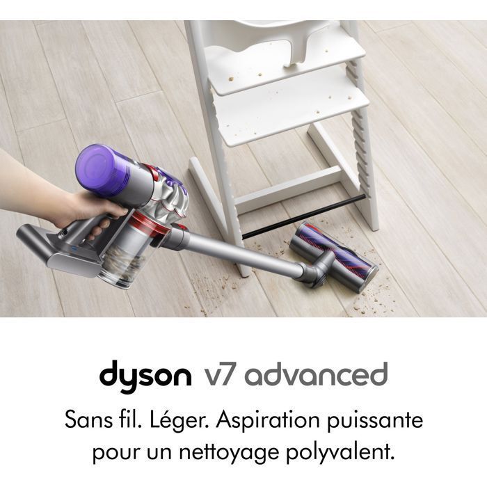 DYSON  V7 Advanced - Aspirateur Balai sans fil - Puissance 130 AW - Brosse Motorbar - Léger et Puissant