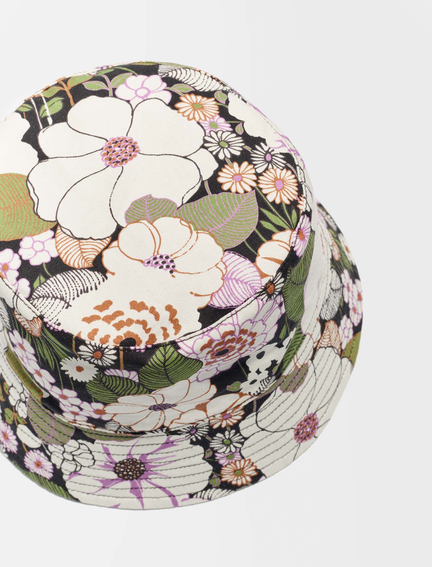 Bob cu imprimeu floral anii șaptezeci - Fleur 70's noir