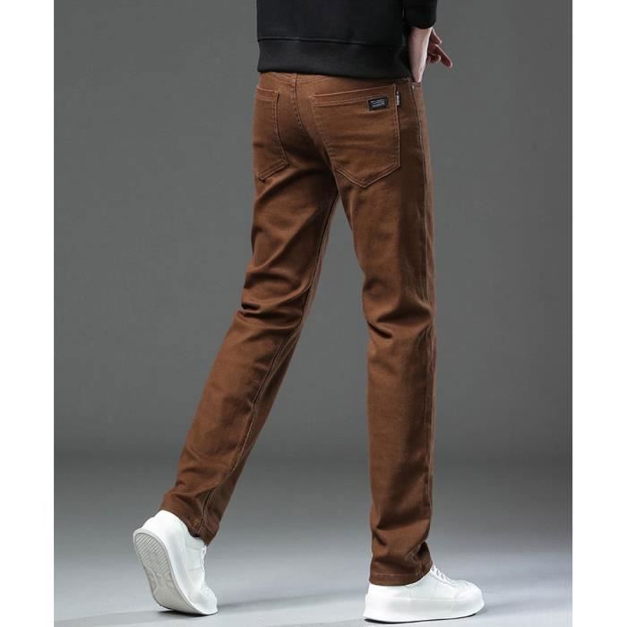 Men's straight leg jeans, plus size, INSFITY - Coffee