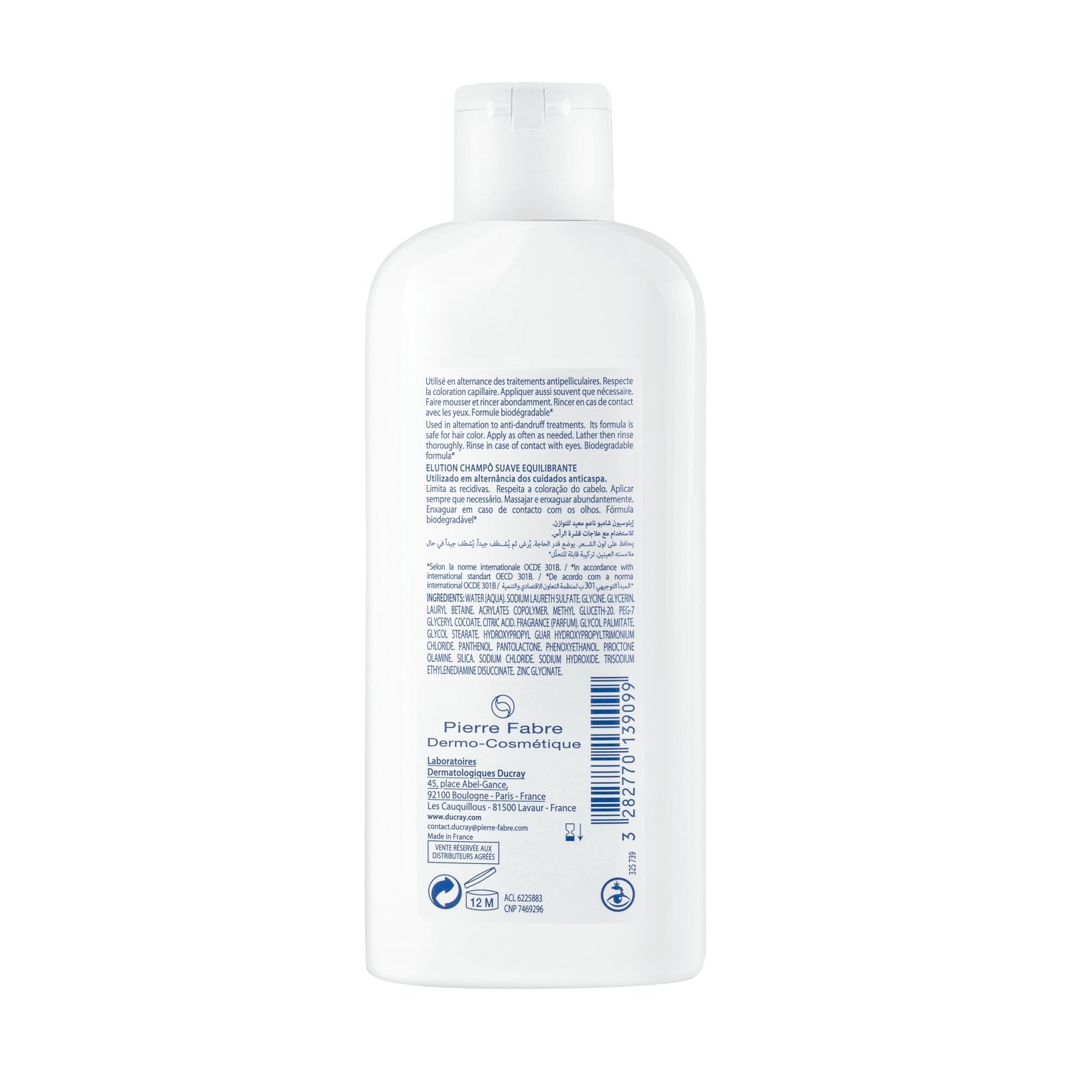 Ducray ELUTION Nježni, uravnotežujući šampon - 400 ml
