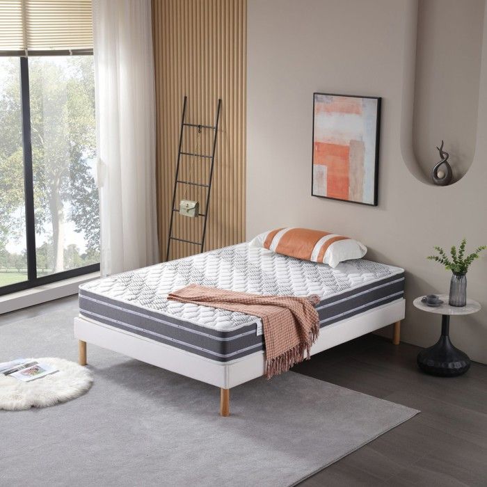 Colchón de 120x190 cm - JULIEN BEDDING - Extra firme - Espuma viscoelástica - Confort óptimo - 23 cm