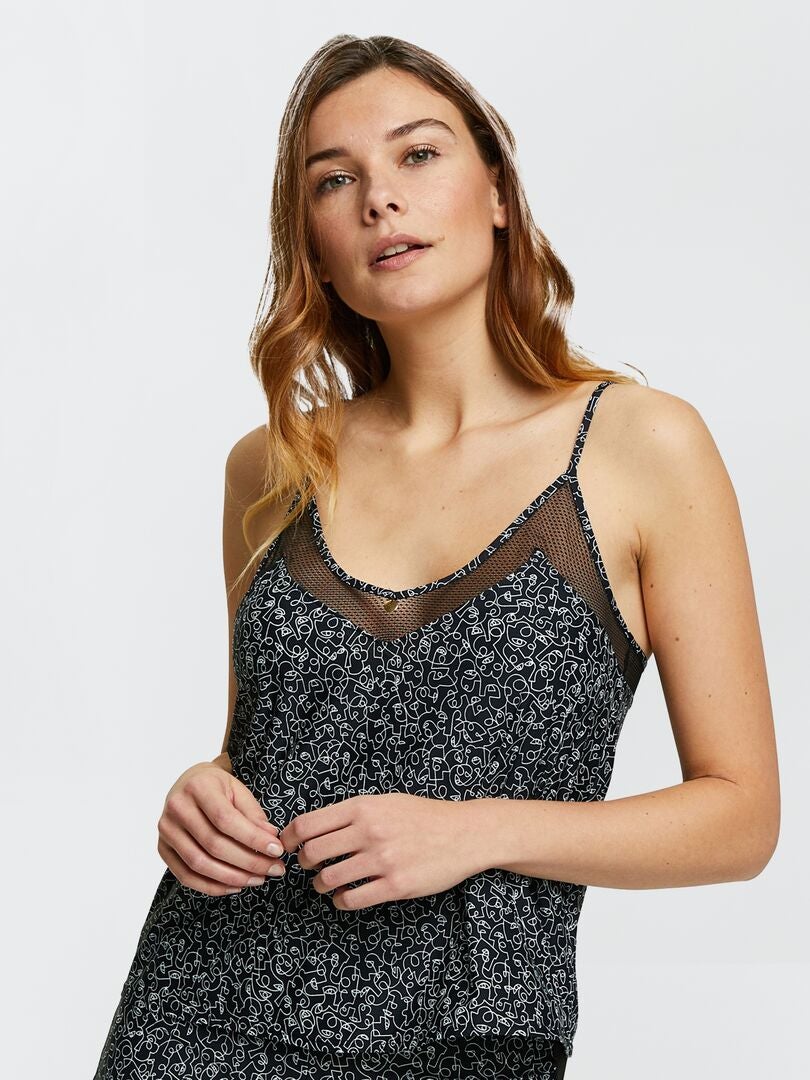 Chaleco de pijama 'Billet Doux' - NEGRO