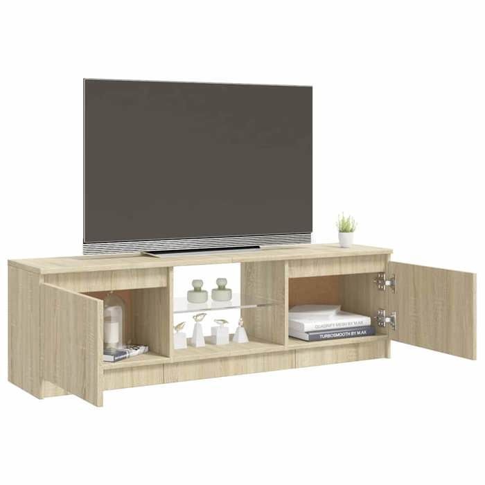 vidaXL TV-Ständer mit LED-Beleuchtung, Fernsehschrank, TV-Möbel für das Wohnzimmer, niedriger Schrank für die Wohnzimmereinrichtung 804286