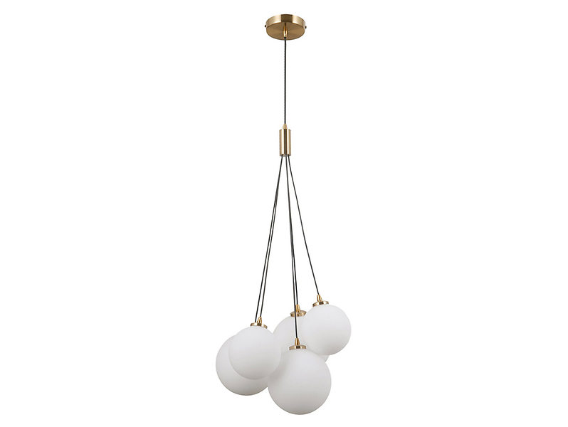 Lampa wisząca Perlos 5-punktowa stalowa biała