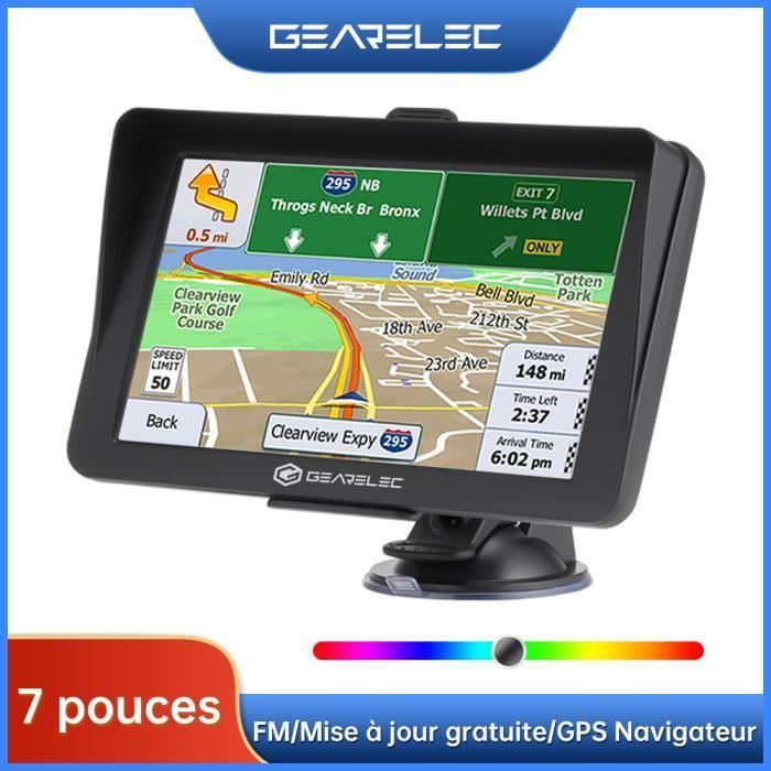GPS para coche GEARELEC con pantalla táctil de 7 pulgadas, 8 GB de RAM, 256 millones de millas, mapas de Europa y actualizaciones gratuitas.