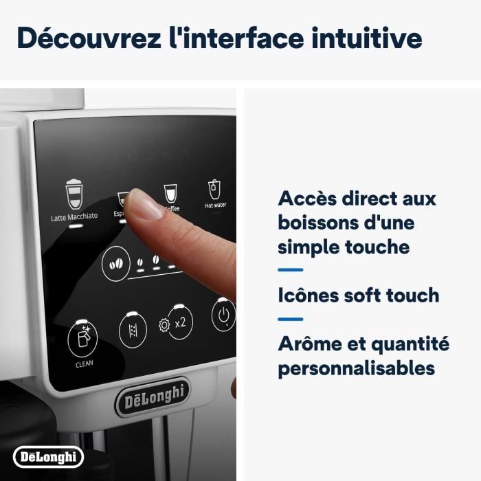 De'Longhi Magnifica Start espresso machine with grinder - ECAM220.61.W - 4 recipes - White stainless steel
