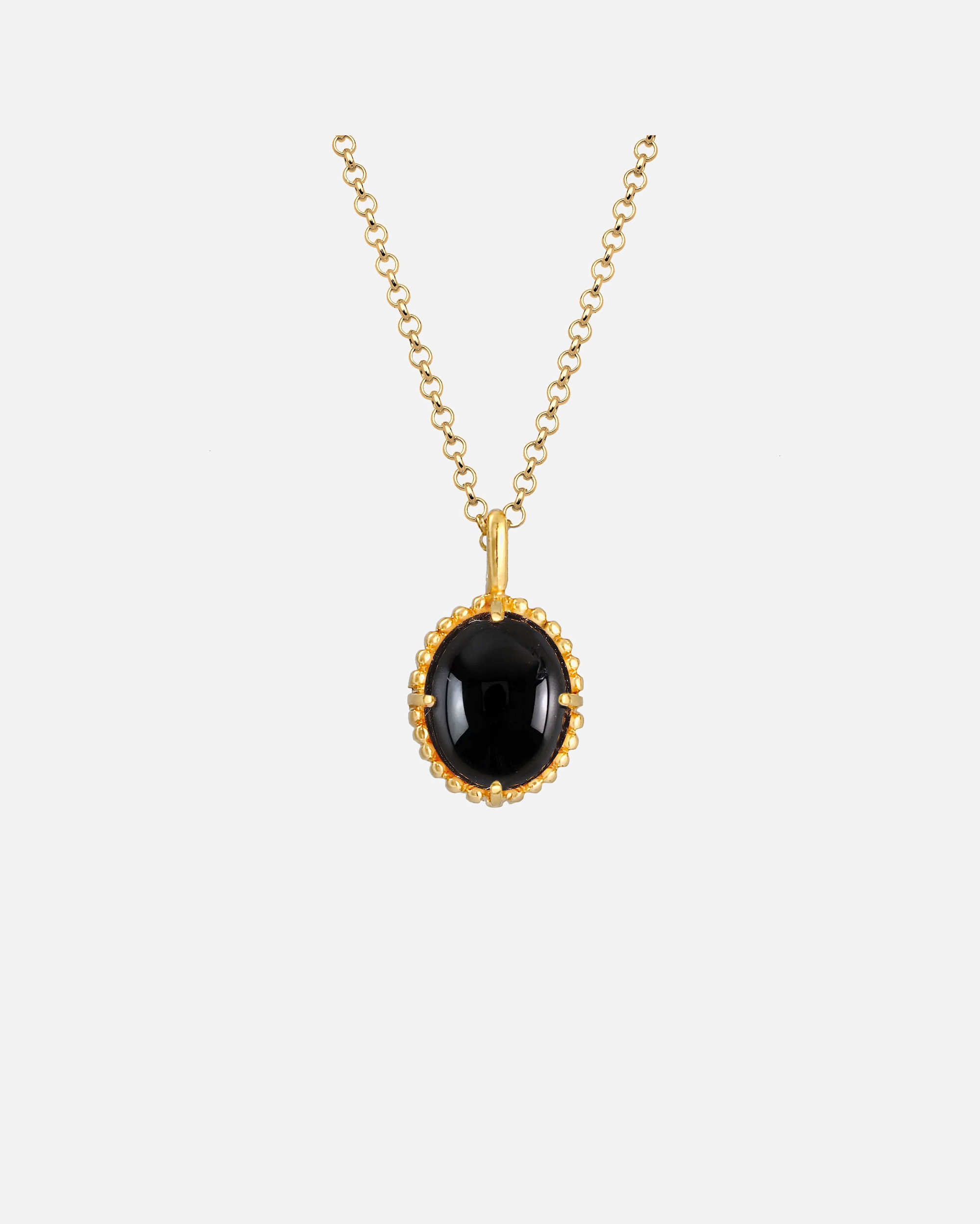 Elli PREMIUM Elli PREMIUM Collier Femmes Solitaire Pendentif Ovale Vintage avec Onyx en argent sterling 925 plaqué or