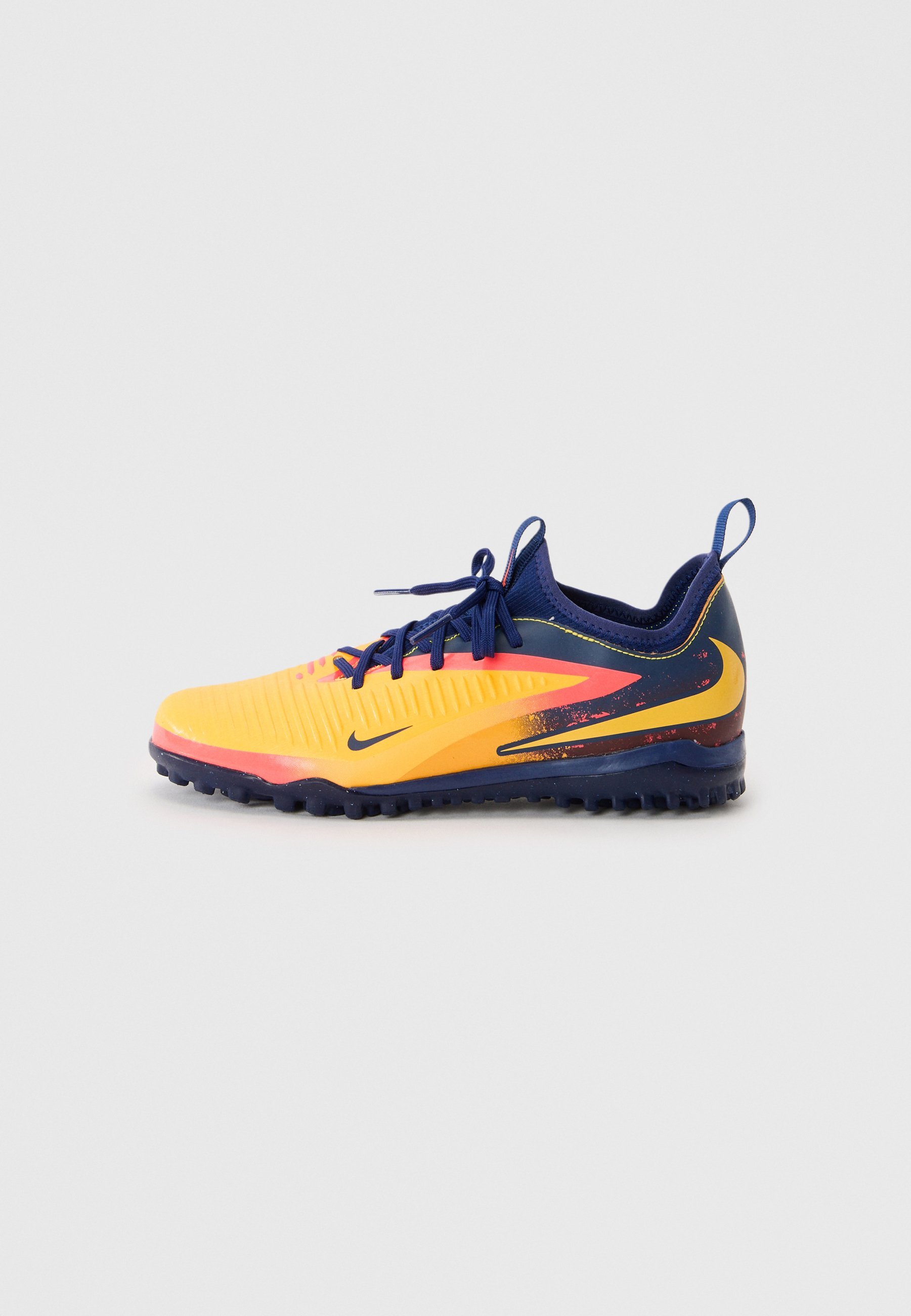 Chaussures de football Nike Performance PHANTOM LOW UNISEXE - Terrain synthétique - orange laser/citron venin/bleu vide