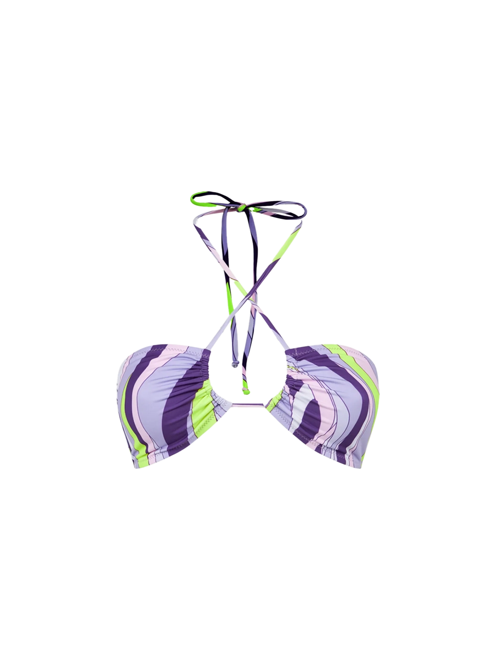 Top bandeau para mujer con estampado de ondas multicolor