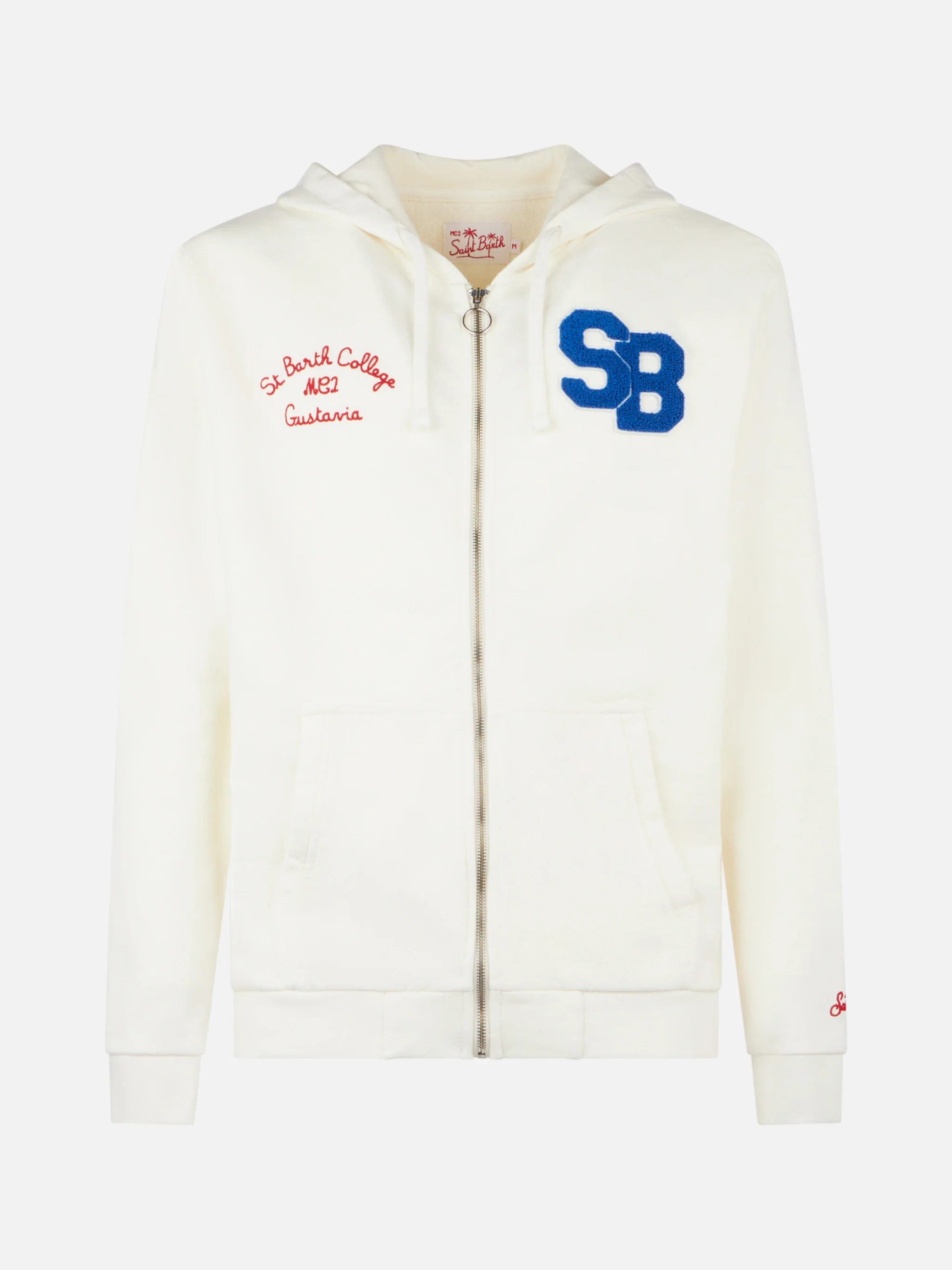Herensweatshirt van katoen met patches en borduurwerk